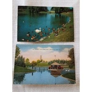 Lot of 2 Vintage Postcards Lake Shore Park Ashtabula Ohio